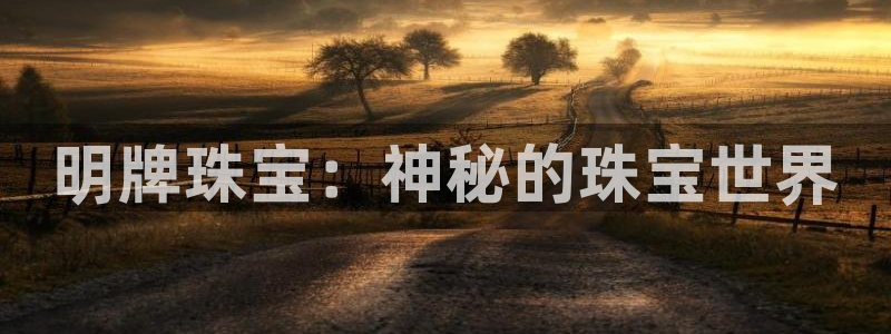内蒙古众腾娱乐文化法人:明牌珠宝:神秘的珠宝世界